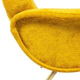 Marco Zanuso pour Artflex. Fauteuils jaune et en laiton doré. Années 1950.