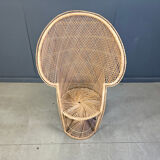 Vintage wicker peacock chair, 1970s