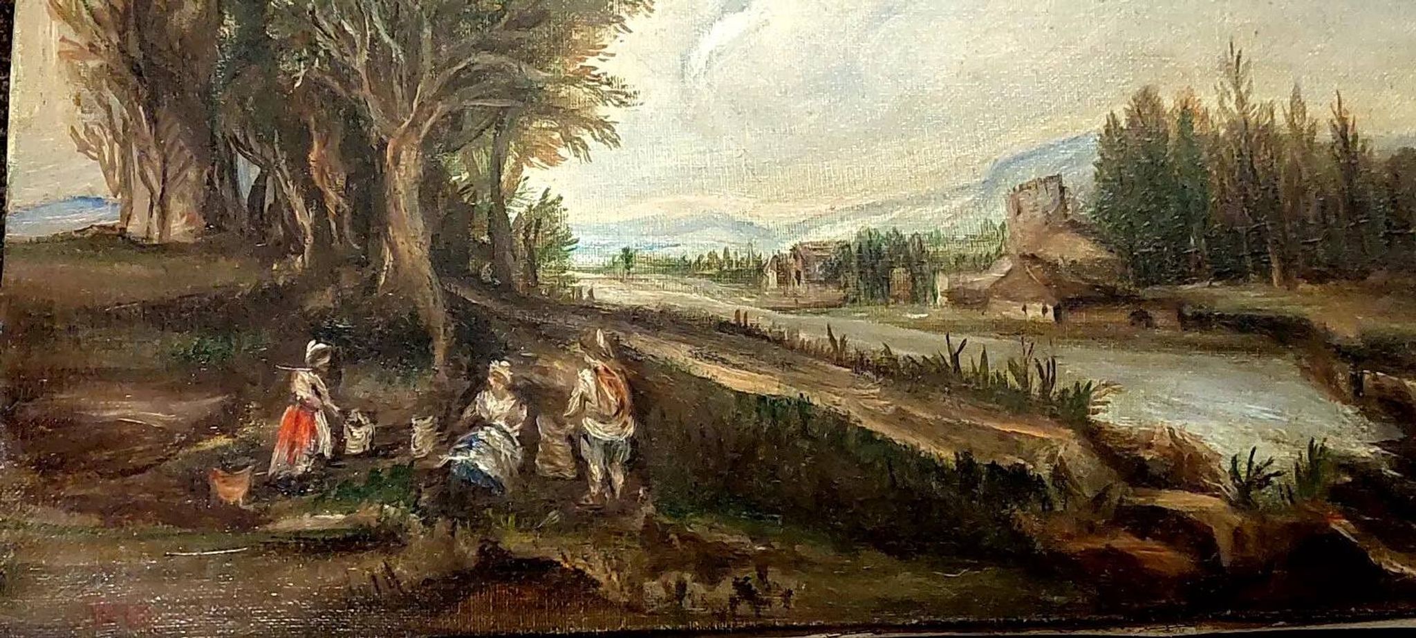 Peinture huile sur toile paysage style xviiie siecle italie