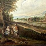 Peinture huile sur toile paysage style xviiie siecle italie
