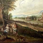 Peinture huile sur toile paysage style xviiie siecle italie