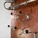 Porte-manteau vestiaire d'entrée Art Deco en bois, métal et miroir