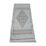 Berber carpet handmade in pure wool beige 78 x 158 cm