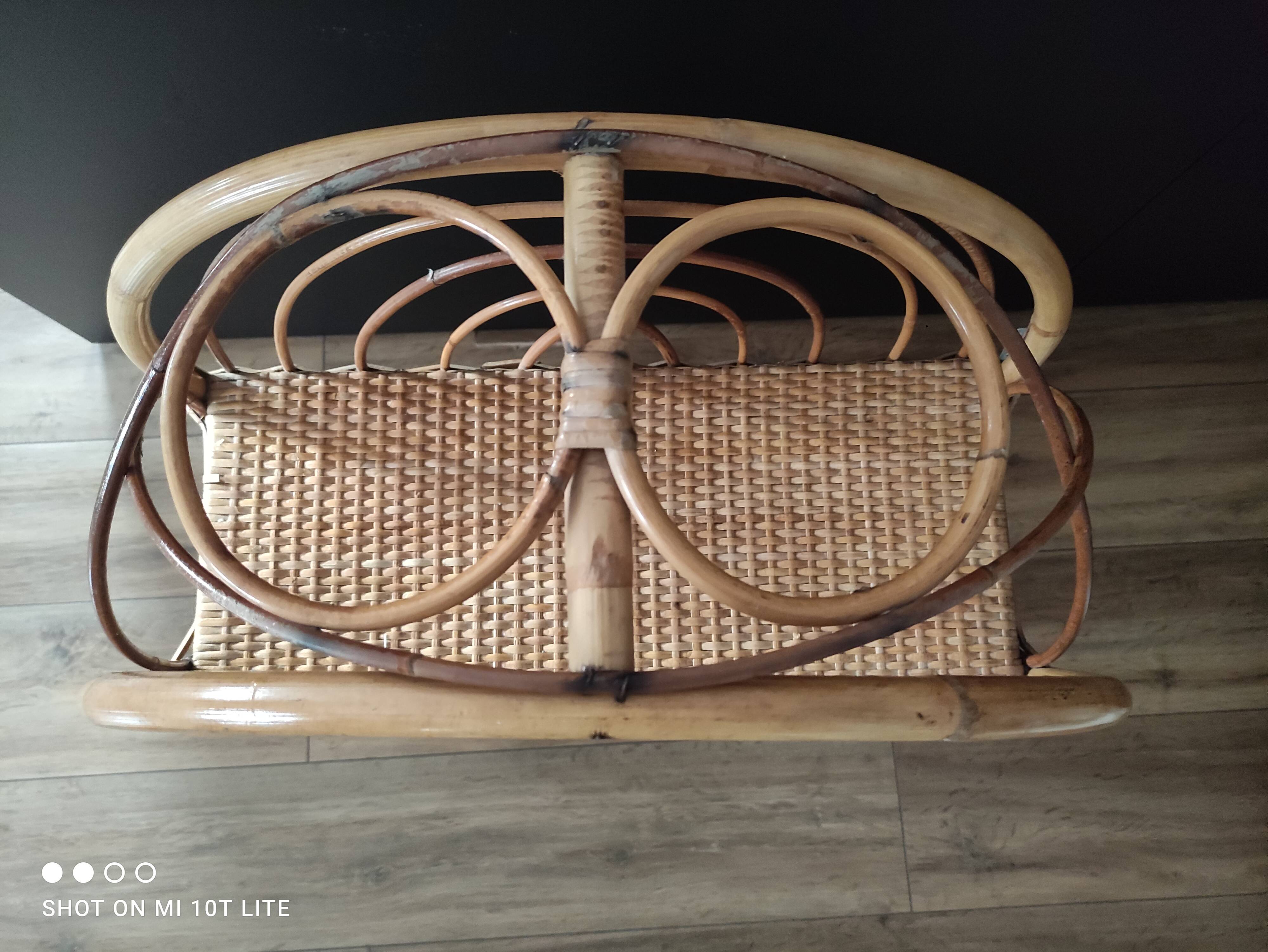 Shelf arch vintage rattan light honey 3 levels