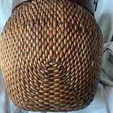 Early 20th century Chinese grain basket made of woven willow