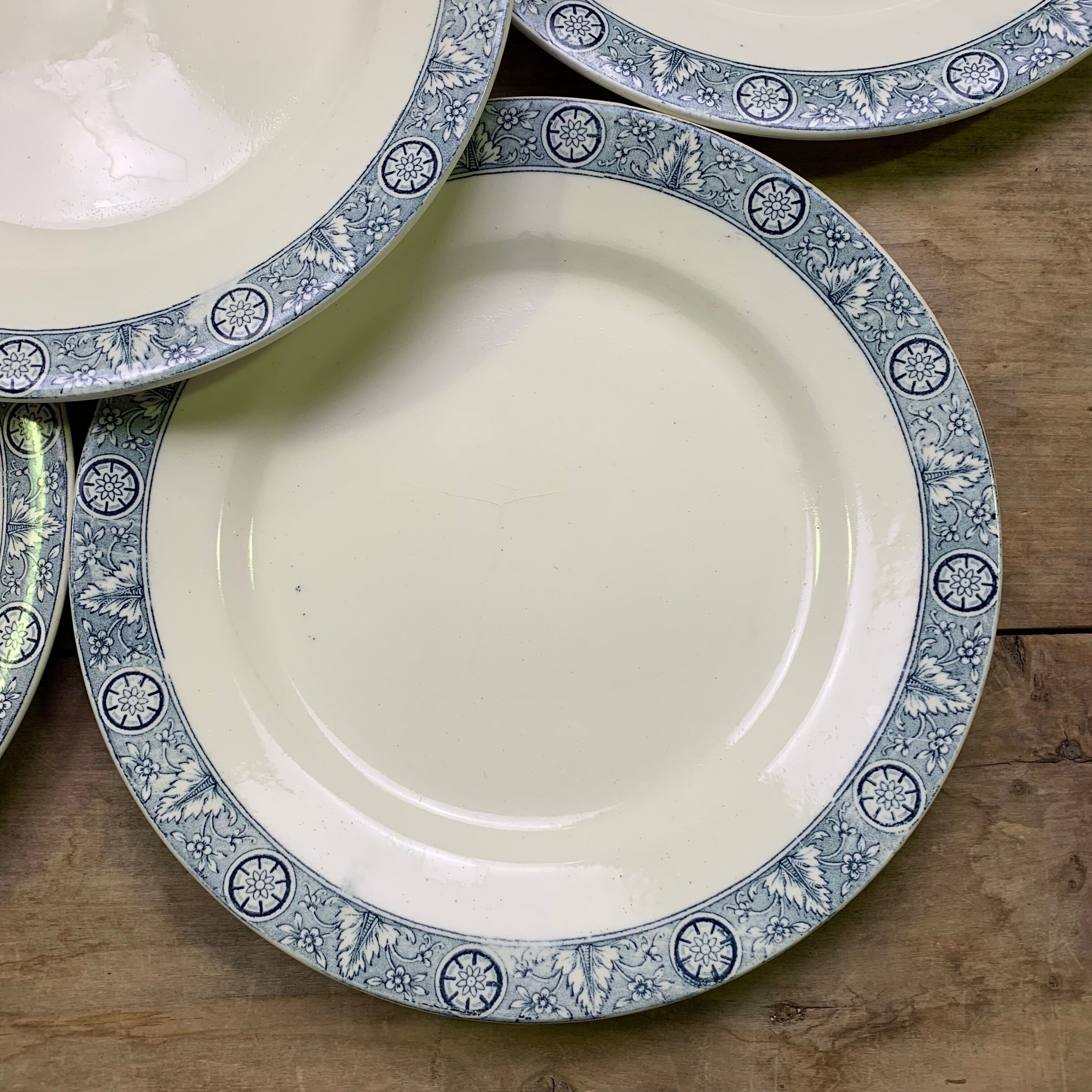 Set of 6 dinner plates Earth iron Lamartine
