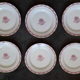 1 set of 6 art-deco dessert plates in Limoges porcelain