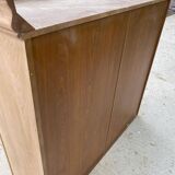 Vitrine vaisselier vintage en bois massif Louis Philippe