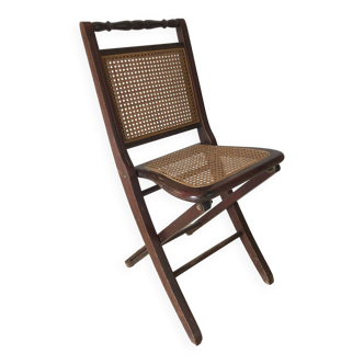 Chaise pliante cannée