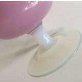 Beau Vase à pied en Opaline rose