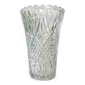 Vase vintage en verre motif géométrique