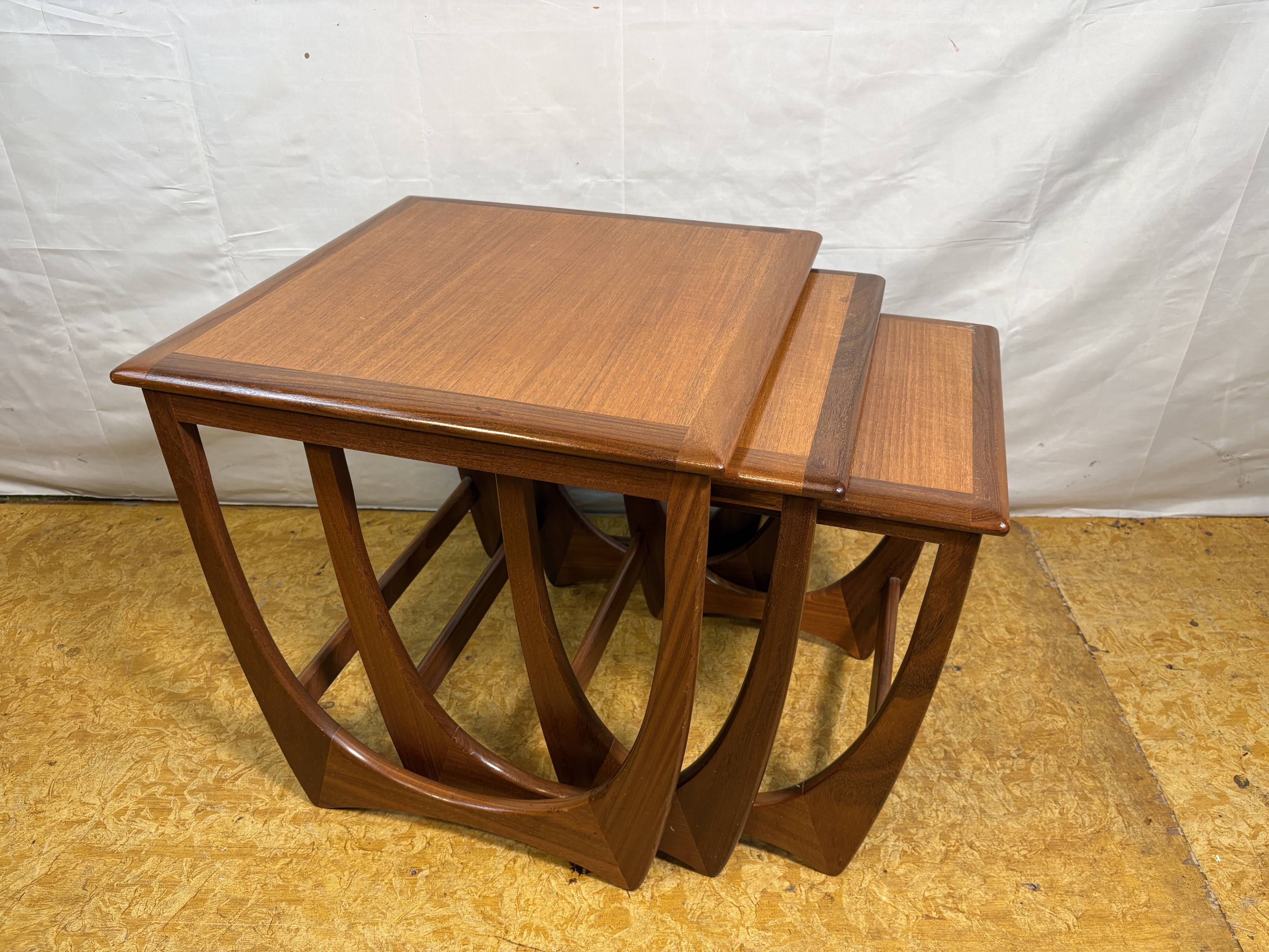 Mid- century retro vintage teak nest of tables by g plan 1960 Danish Design