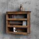 Rustic art populaire wall-mounted shelf, France, 19th century