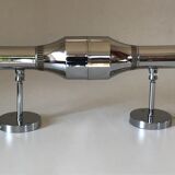Pair of chrome wall lamps with ball joints design 70 years