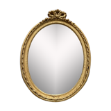 Oval wall mirror in baroque gilded plaster frame 29x20cm