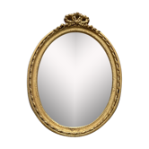 Oval wall mirror in baroque gilded plaster frame 29x20cm