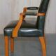 Fauteuil de bureau Chesterfield vintage en cuir Regency patiné