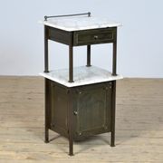 Brass Nightstand With Marble Top, 1910's