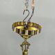 Lustre en laiton Art Déco tchèque avec positions de bras doubles, années 1930