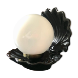 Opal globe shell lamp and black ceramic