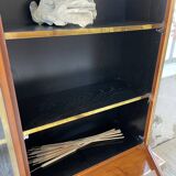 Mahey bookcase in elm and XXL brass