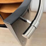 French Art Deco Bar Sideboard in Black Lacquer and Chrome, 1930