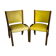 Pair of vintage Bow wood chairs for Steiner - Fabric and wood