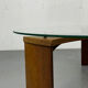 Mid-Century Modernist Wenge and Glass Round Coffee Table, 1970s