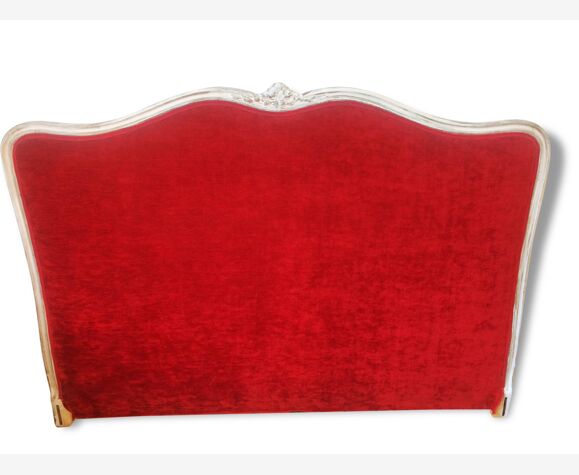 Tête de lit Louis XV en velours rouge | Selency