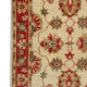 Red beige wool rug handmade oriental carpet traditional living room rug- 86x123cm