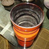 Orange tubular vase circa 1950/70