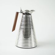 Alfi thermal carafe in ribbed silver metal with wooden handle, Germany