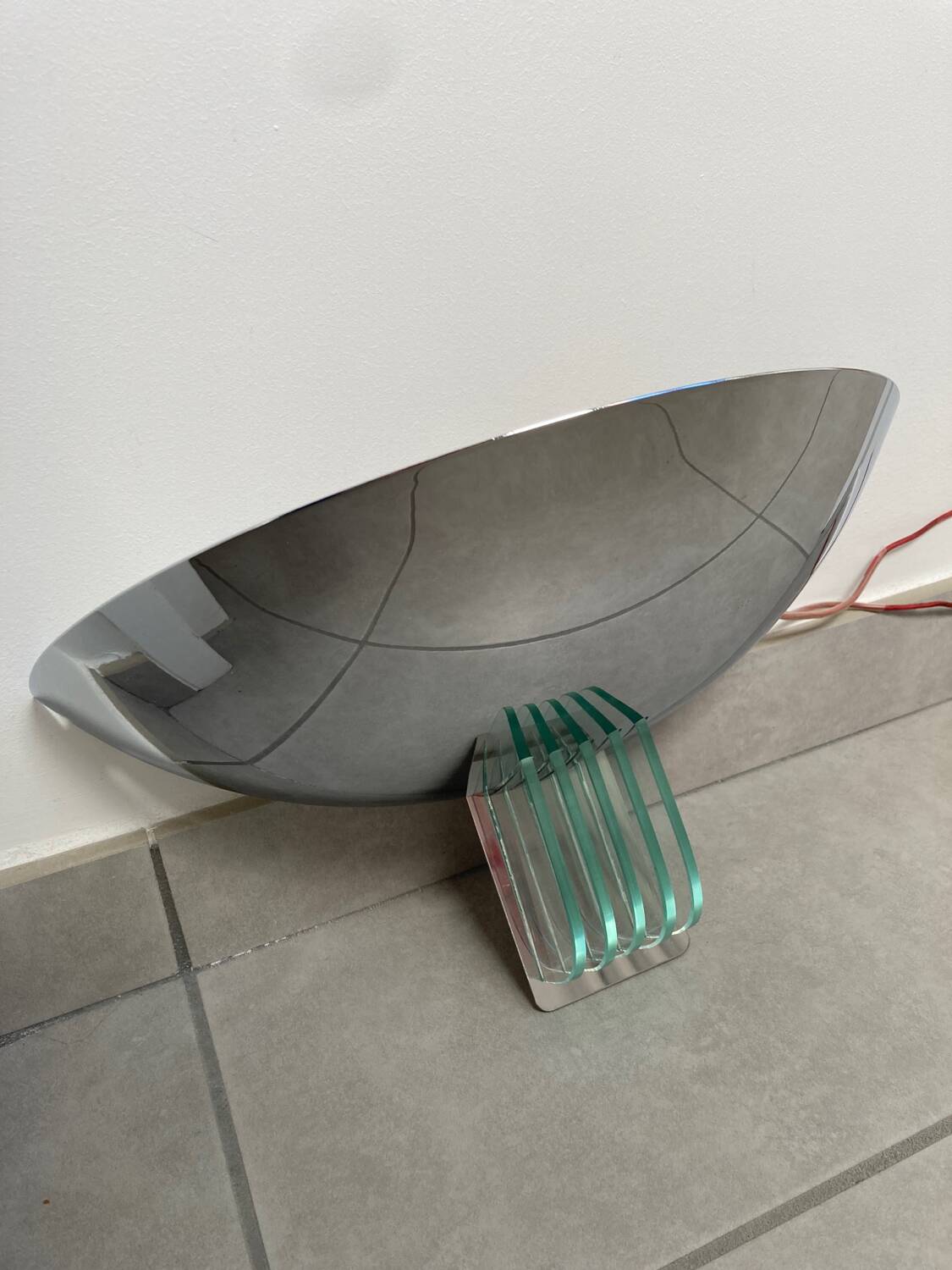 Chrome and glass wall light