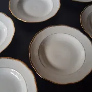 6 deep plates in porcelain from France SEr in very good condition.