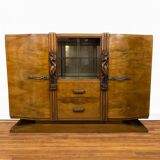 Sideboard in a row, Art Deco period, in walnut.