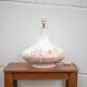 Large glazed terracotta lamp with flower decoration, ceramic signed Maithé