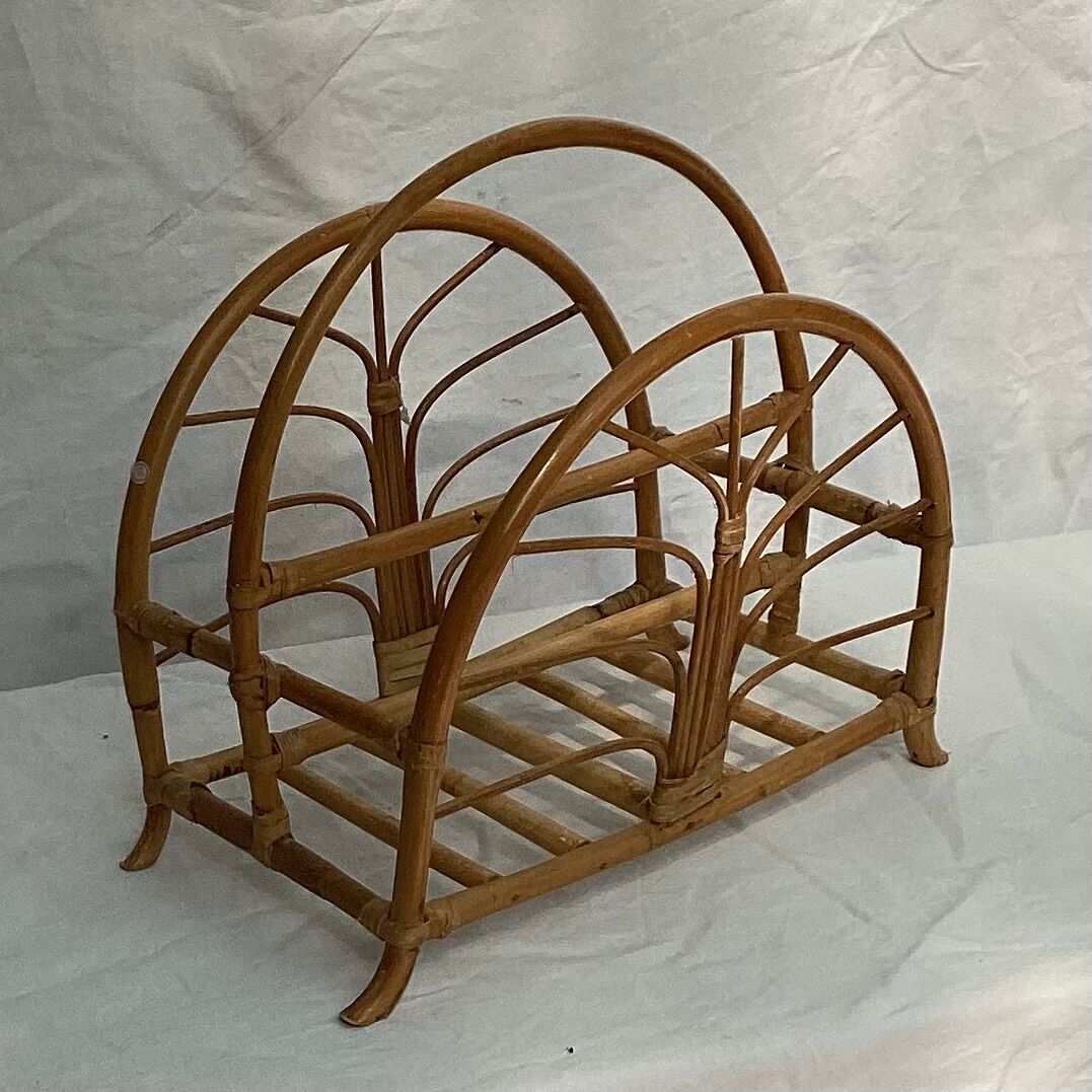 Rattan magazine holder