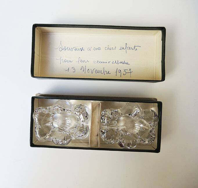 2 Anciens Salerons en Cristal Signés Daum