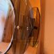 Brown smoked glass wall mirror - sconces & shelf - Italian design 1