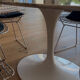 Oval Knoll Saarinen table in Carrara marble