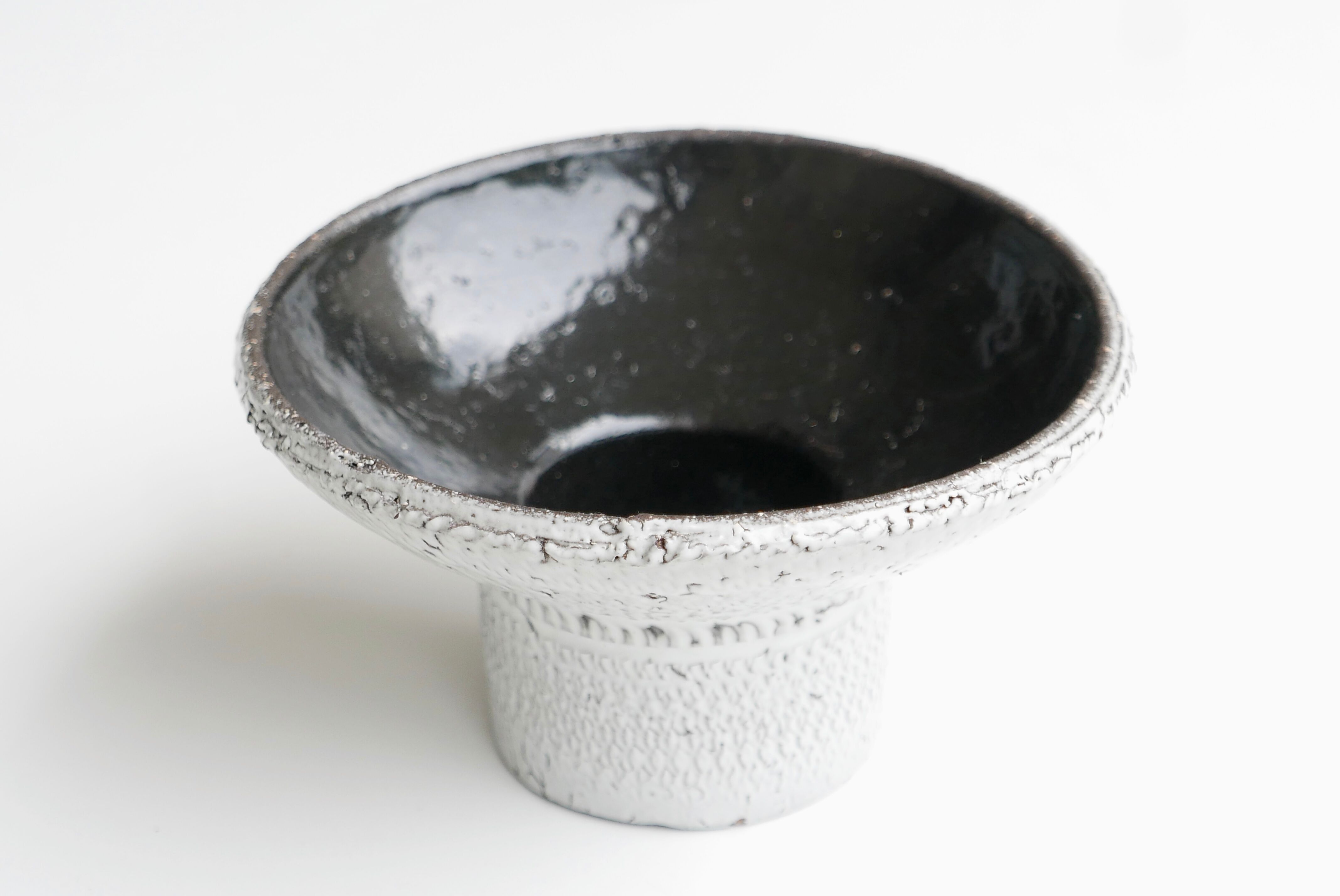 White and Black ceramic pot, years 60