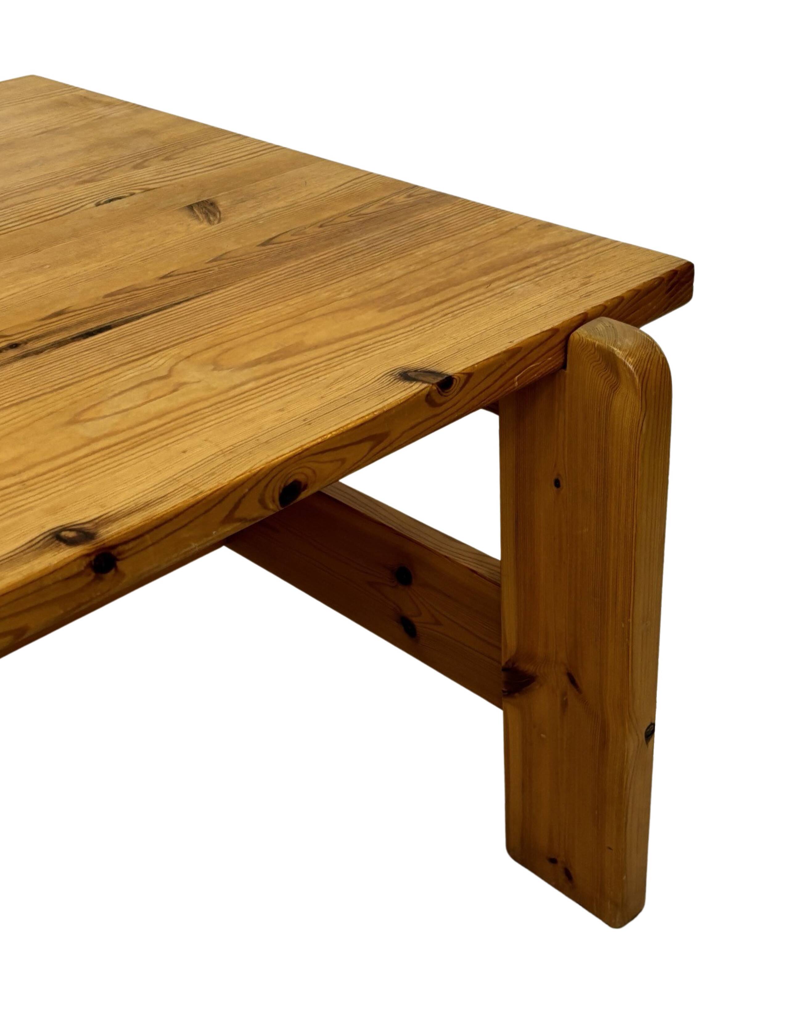 Vintage coffee table pinewood minimalist 1970s design