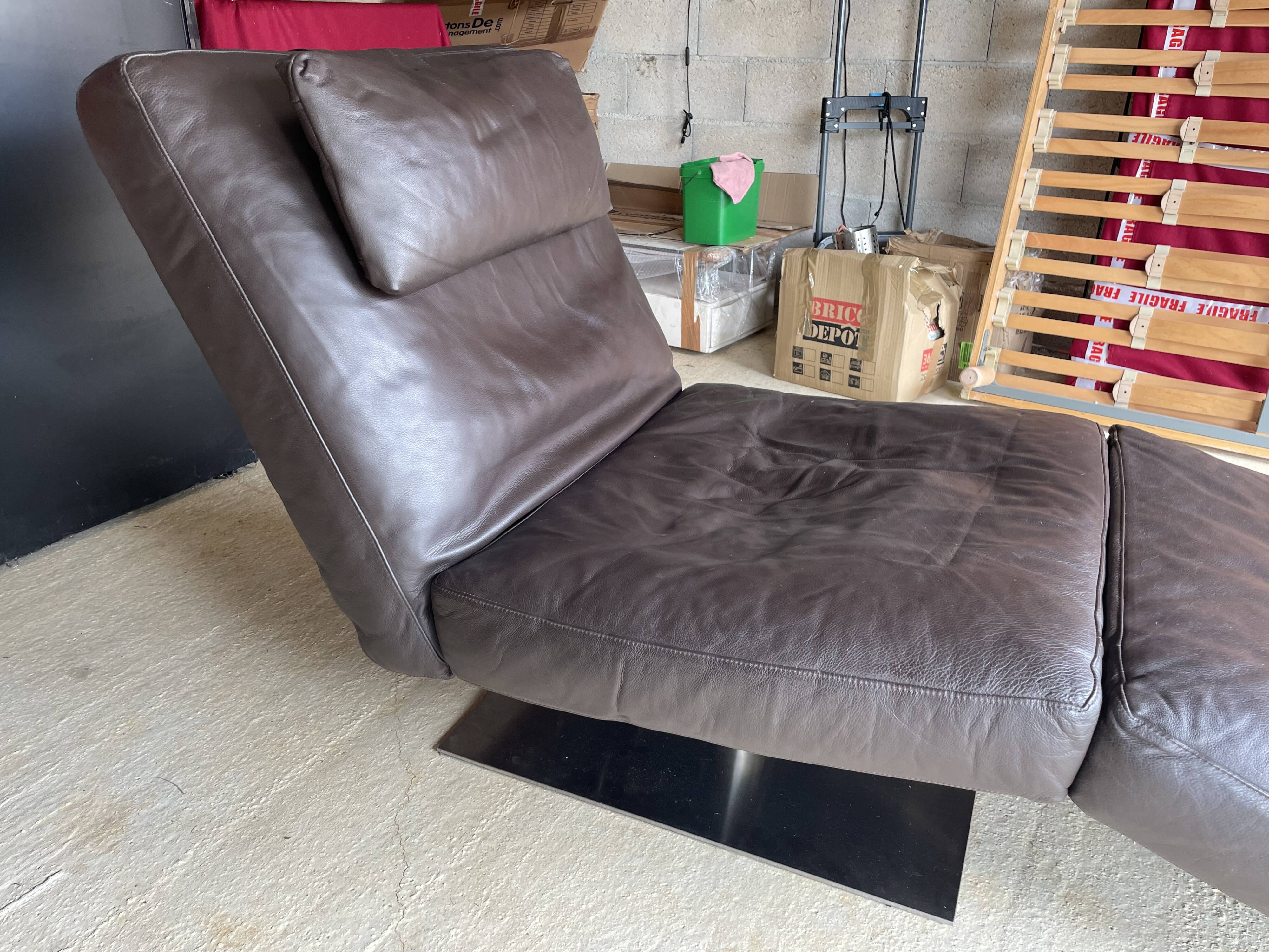 Méridienne Zêta en cuir de Natuzzi