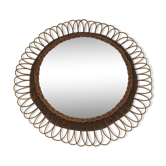 Miroir fleur en rotin 60x60cm