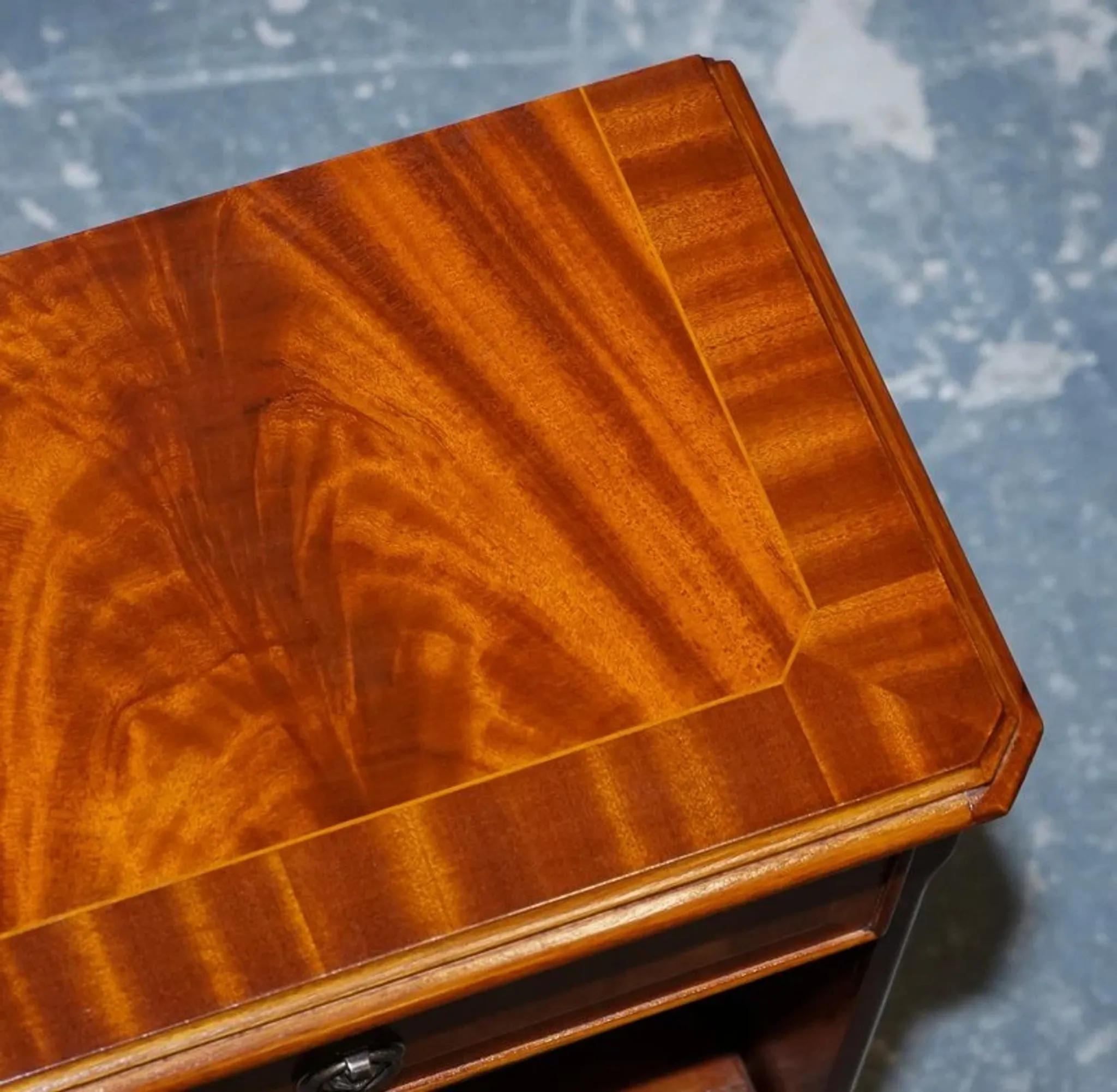 Vintage Georgian Style Walnut Bedside Tables, Set of 2