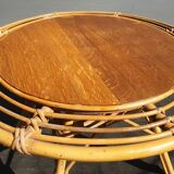 Bamboo and rattan side table