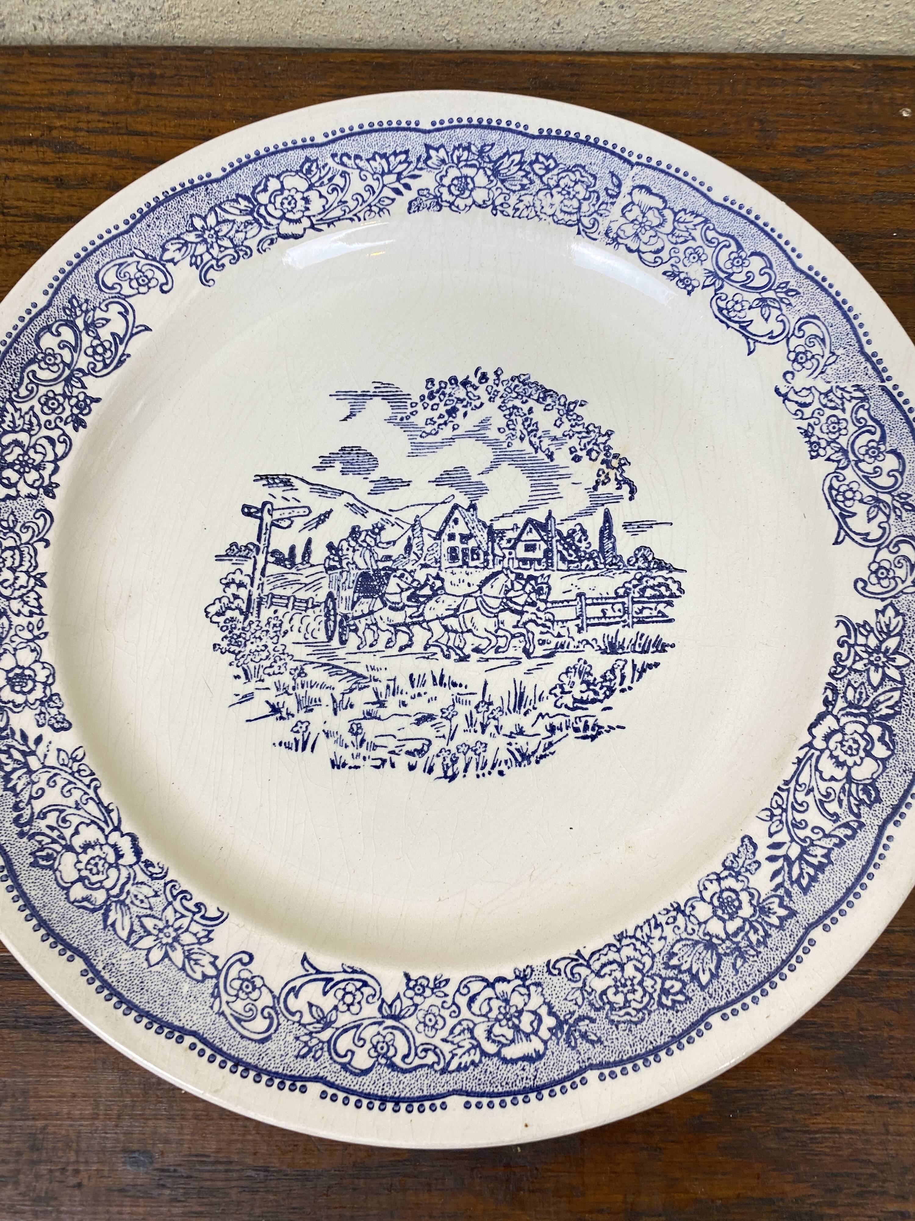 Large blue and white porcelain plate XX