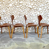 Suite of 4 chairs 4130 Grand Prix in teak, Arne Jacobsen for Fritz Hansen Teak