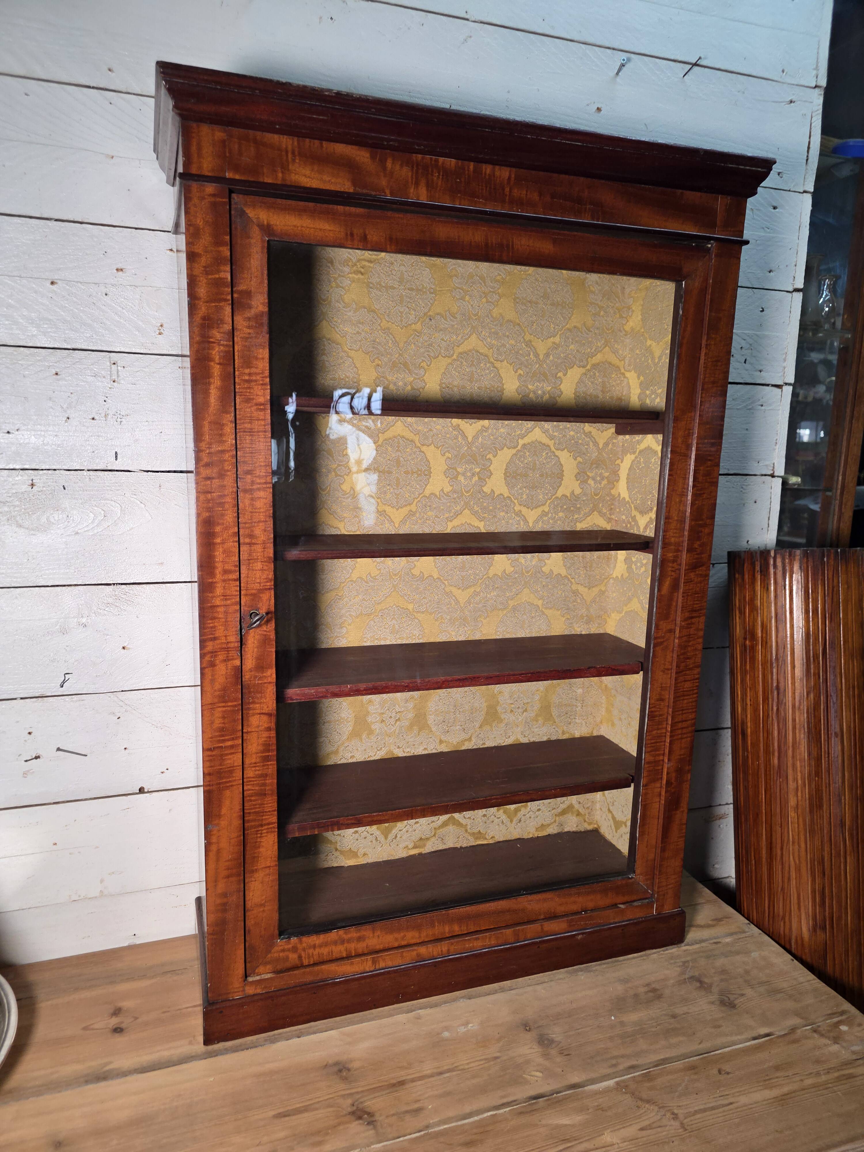 Late 19th century mahogany shop display cabinet.