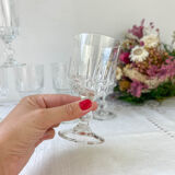 6 Luminarc white wine glasses, Lance model, 1970, made in France